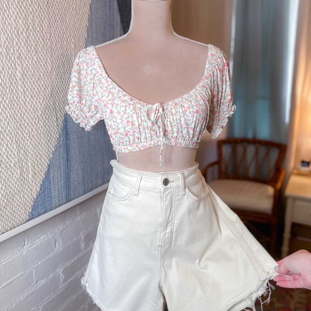 Lauren Conrad Cream Ivory Denim Shorts